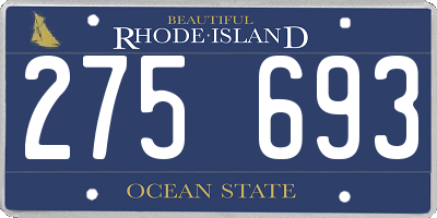 RI license plate 275693