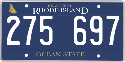 RI license plate 275697
