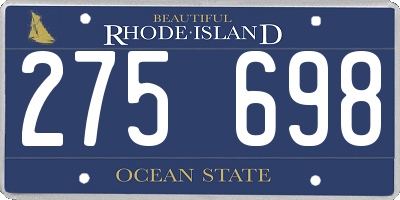 RI license plate 275698