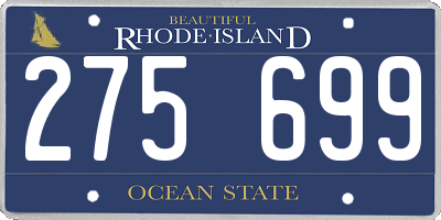 RI license plate 275699