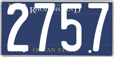 RI license plate 2757