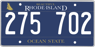 RI license plate 275702