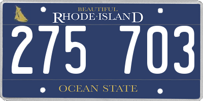 RI license plate 275703