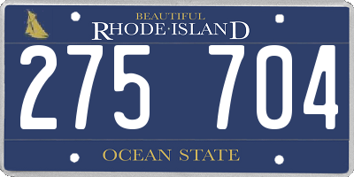 RI license plate 275704