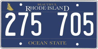 RI license plate 275705
