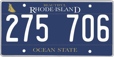 RI license plate 275706