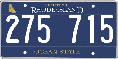 RI license plate 275715