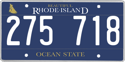 RI license plate 275718