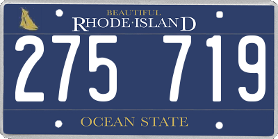 RI license plate 275719