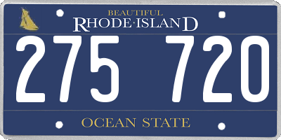RI license plate 275720