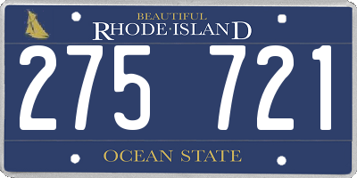 RI license plate 275721