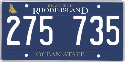 RI license plate 275735