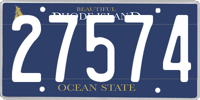 RI license plate 27574