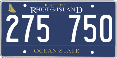 RI license plate 275750
