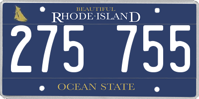 RI license plate 275755