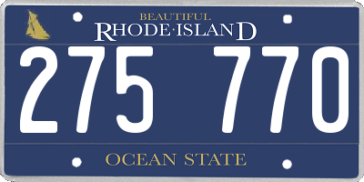 RI license plate 275770