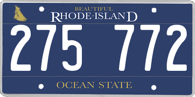 RI license plate 275772