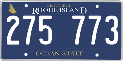 RI license plate 275773