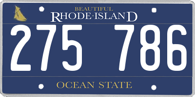 RI license plate 275786