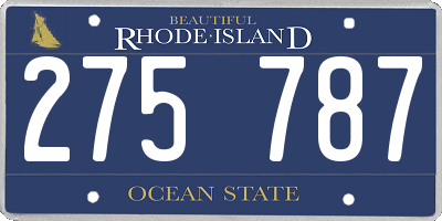 RI license plate 275787