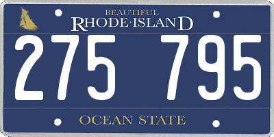 RI license plate 275795
