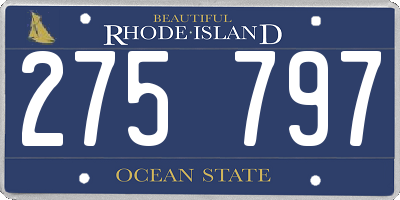 RI license plate 275797