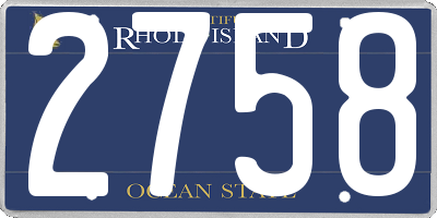 RI license plate 2758