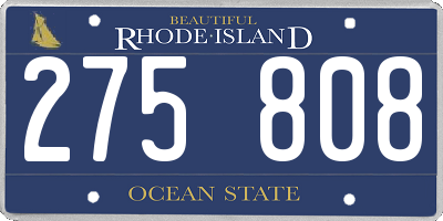 RI license plate 275808