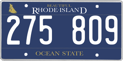 RI license plate 275809