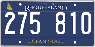 RI license plate 275810