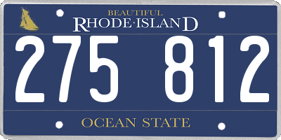 RI license plate 275812
