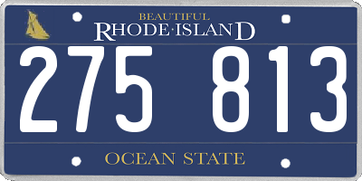RI license plate 275813