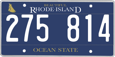 RI license plate 275814