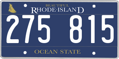 RI license plate 275815