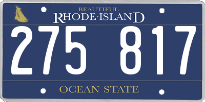 RI license plate 275817