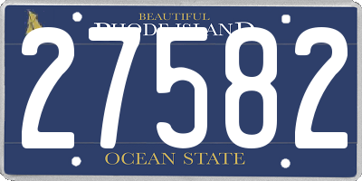 RI license plate 27582