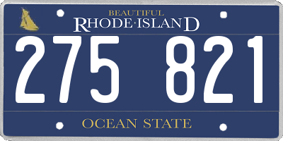 RI license plate 275821