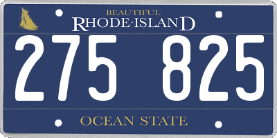 RI license plate 275825