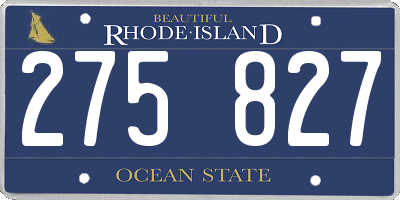 RI license plate 275827