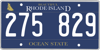 RI license plate 275829