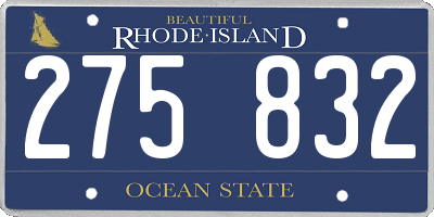 RI license plate 275832