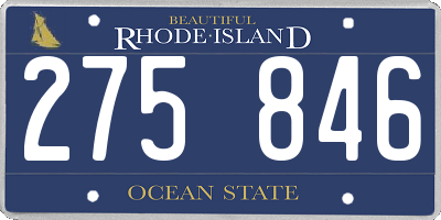 RI license plate 275846