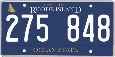 RI license plate 275848