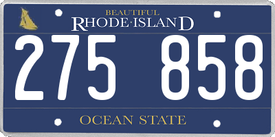 RI license plate 275858