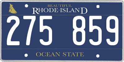 RI license plate 275859