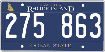 RI license plate 275863