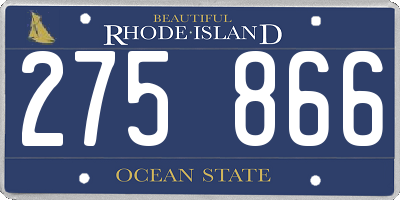 RI license plate 275866