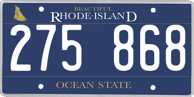 RI license plate 275868