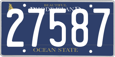 RI license plate 27587