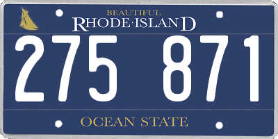 RI license plate 275871